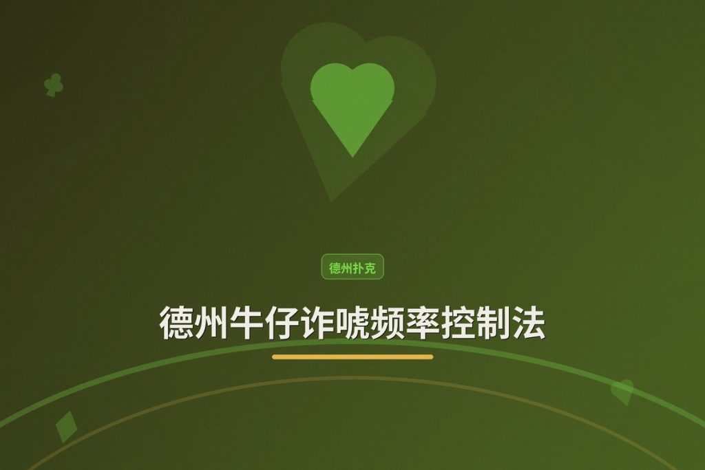德州牛仔诈唬频率控制法：三个核心原则让偷鸡更稳