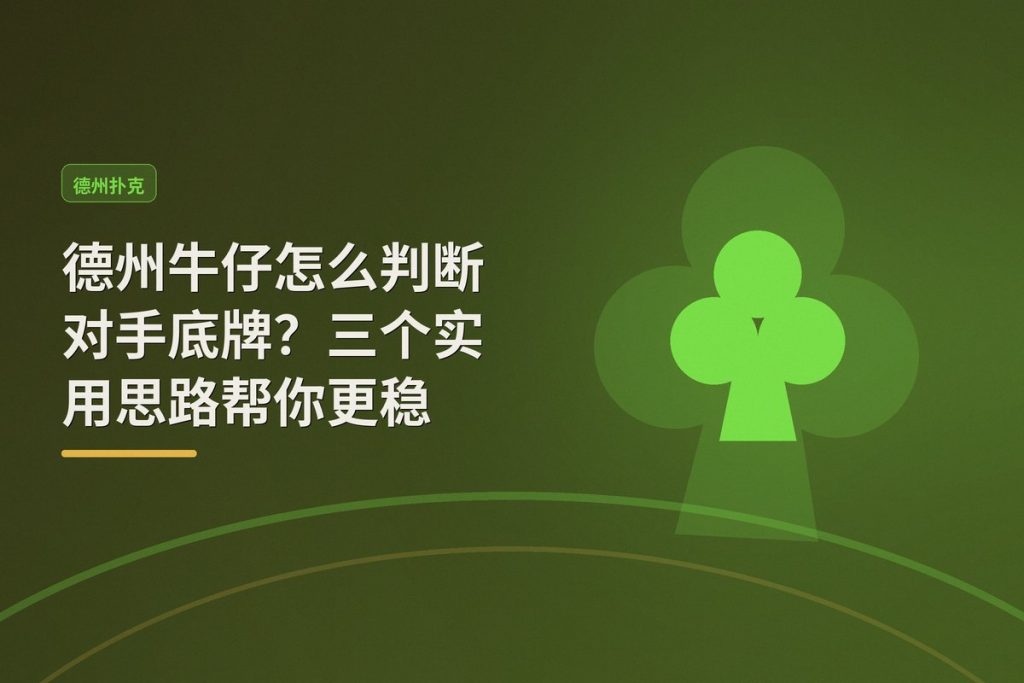 德州牛仔怎么判断对手底牌？三个实用思路帮你更稳