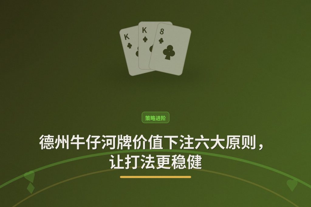 德州牛仔河牌价值下注六大原则，让打法更稳健
