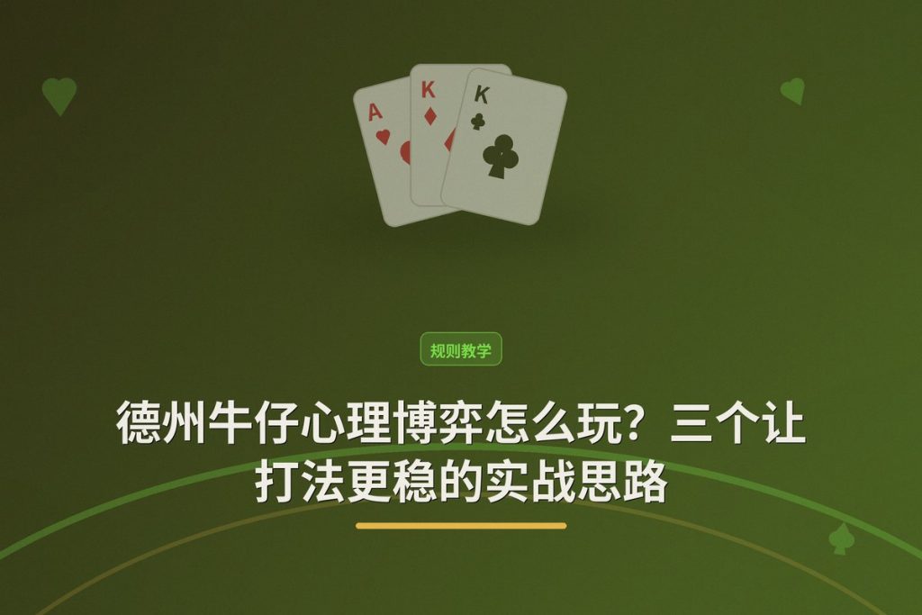 德州牛仔心理博弈怎么玩？三个让打法更稳的实战思路